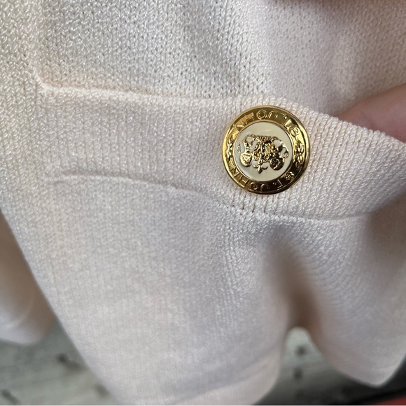 St. John Basics Cream Open Front Cardigan Size Large - Picture 2 of 8